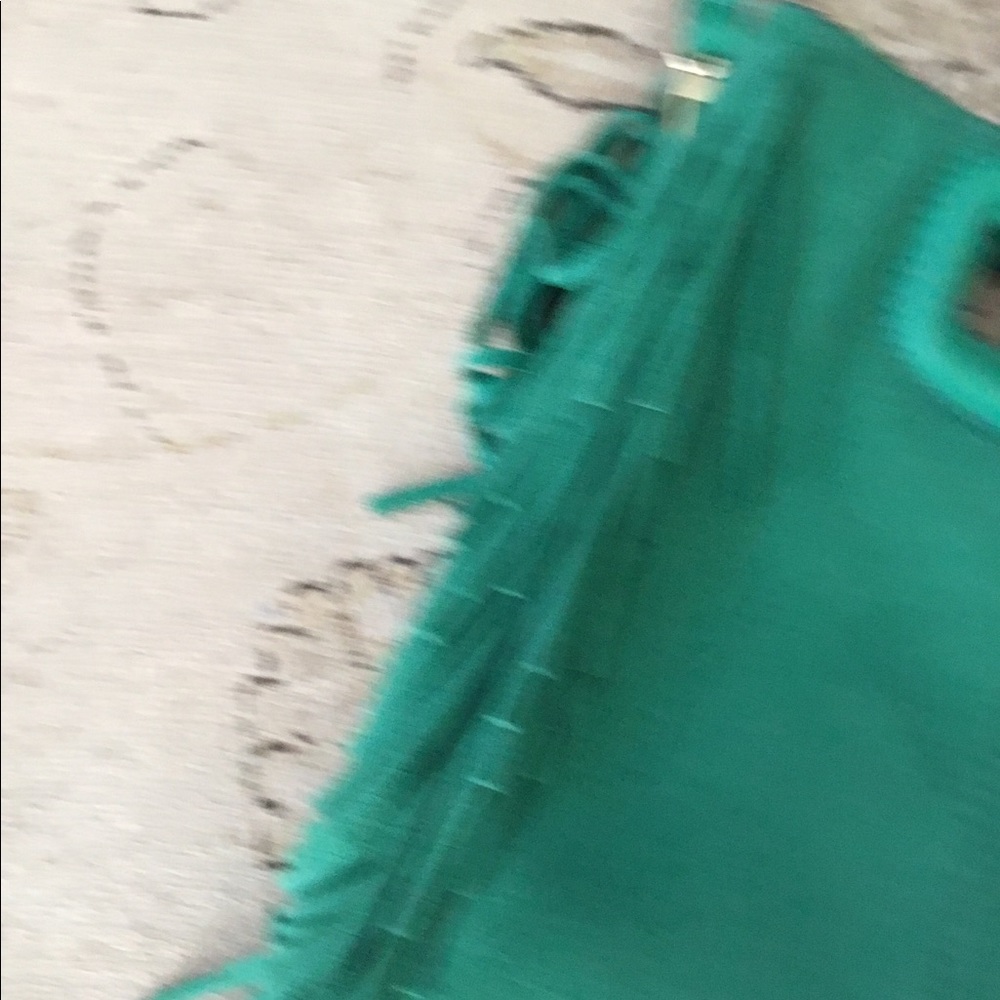 Maje Teal Green Suede Fringe Crossbody Bag - Picture 3 of 7